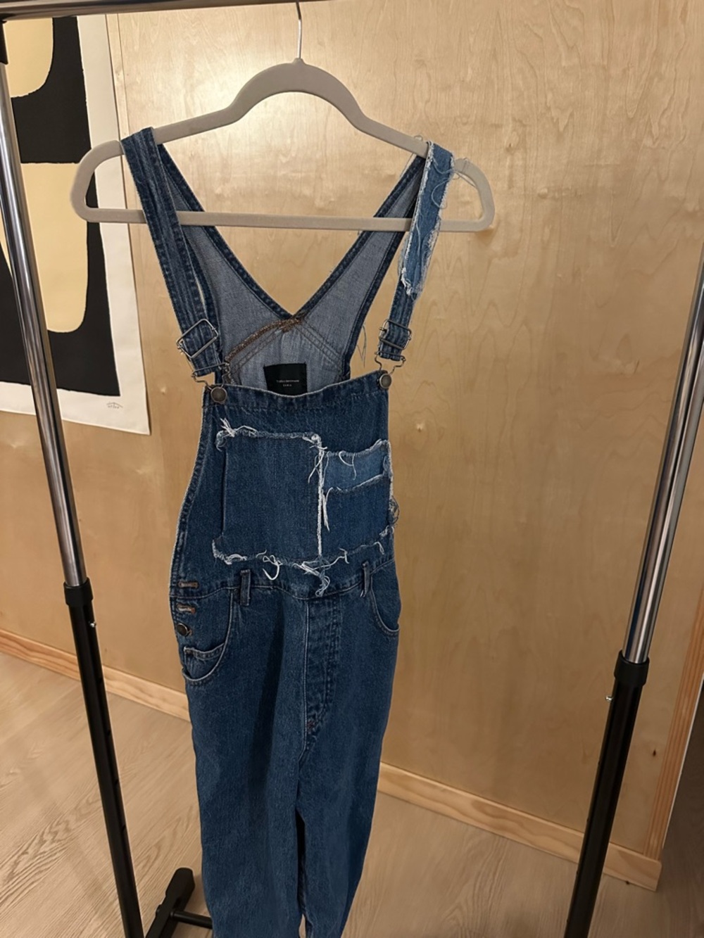 Zara Patchwork Overalls - Dark Blue